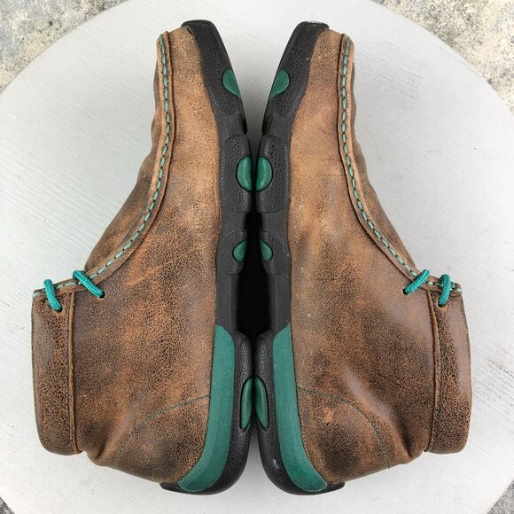 Twisted X Women's Size 9.5M Chukka Driving Moc Brown All Leather Ankle Boots - Picture 12 of 16